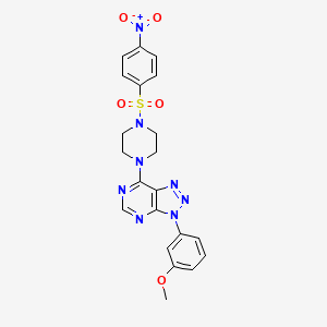 molecular formula C21H20N8O5S B2823465 3-(3-methoxyphenyl)-7-(4-((4-nitrophenyl)sulfonyl)piperazin-1-yl)-3H-[1,2,3]triazolo[4,5-d]pyrimidine CAS No. 941887-83-8
