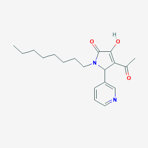 molecular formula C19H26N2O3 B282347 4-acetyl-3-hydroxy-1-octyl-5-(3-pyridinyl)-1,5-dihydro-2H-pyrrol-2-one 