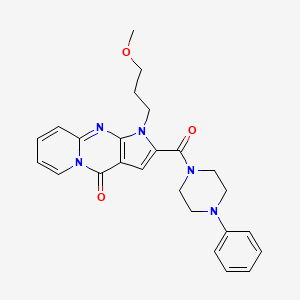 molecular formula C25H27N5O3 B2823470 1-(3-甲氧基丙基)-2-(4-苯基哌嗪-1-基甲酰)吡啶并[1,2-a]吡咯并[2,3-d]嘧啶-4(1H)-酮 CAS No. 900293-37-0