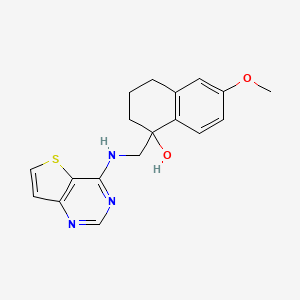 molecular formula C18H19N3O2S B2823480 6-Methoxy-1-[(thieno[3,2-d]pyrimidin-4-ylamino)methyl]-3,4-dihydro-2H-naphthalen-1-ol CAS No. 2380080-76-0