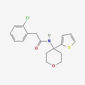 molecular formula C17H18ClNO2S B2823494 2-(2-chlorophenyl)-N-(4-(thiophen-2-yl)tetrahydro-2H-pyran-4-yl)acetamide CAS No. 2034332-12-0