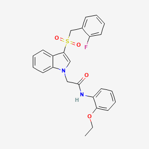 molecular formula C25H23FN2O4S B2823496 N-(2-ethoxyphenyl)-2-(3-((2-fluorobenzyl)sulfonyl)-1H-indol-1-yl)acetamide CAS No. 898408-73-6