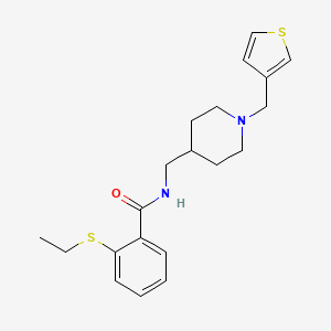 molecular formula C20H26N2OS2 B2823497 2-(ethylthio)-N-((1-(thiophen-3-ylmethyl)piperidin-4-yl)methyl)benzamide CAS No. 1235622-68-0
