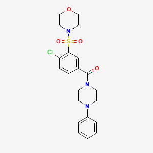 molecular formula C21H24ClN3O4S B2823498 4-Chloro-3-(morpholin-4-ylsulfonyl)phenyl 4-phenylpiperazinyl ketone CAS No. 868213-43-8