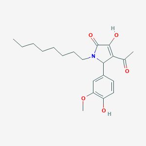 molecular formula C21H29NO5 B282350 4-acetyl-3-hydroxy-5-(4-hydroxy-3-methoxyphenyl)-1-octyl-1,5-dihydro-2H-pyrrol-2-one 