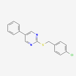 molecular formula C17H13ClN2S B2823504 4-Chlorobenzyl 5-phenyl-2-pyrimidinyl sulfide CAS No. 344282-14-0