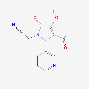 molecular formula C13H11N3O3 B282351 [3-acetyl-4-hydroxy-5-oxo-2-(3-pyridinyl)-2,5-dihydro-1H-pyrrol-1-yl]acetonitrile 