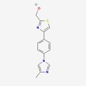 molecular formula C14H13N3OS B2823510 (4-(4-(4-methyl-1H-imidazol-1-yl)phenyl)thiazol-2-yl)methanol CAS No. 1206969-30-3