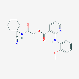 molecular formula C22H24N4O4 B2823511 [(1-Cyanocyclohexyl)carbamoyl]methyl 2-[(2-methoxyphenyl)amino]pyridine-3-carboxylate CAS No. 924212-56-6