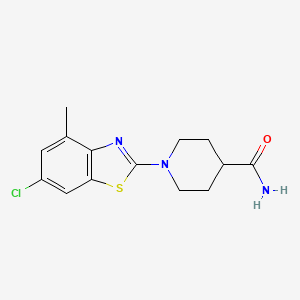 molecular formula C14H16ClN3OS B2823513 1-(6-Chloro-4-methyl-1,3-benzothiazol-2-yl)piperidine-4-carboxamide CAS No. 2415552-52-0