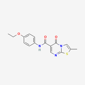 molecular formula C16H15N3O3S B2823515 N-(4-ethoxyphenyl)-2-methyl-5-oxo-5H-thiazolo[3,2-a]pyrimidine-6-carboxamide CAS No. 896339-13-2