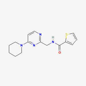 molecular formula C15H18N4OS B2823520 N-((4-(piperidin-1-yl)pyrimidin-2-yl)methyl)thiophene-2-carboxamide CAS No. 1797717-99-7