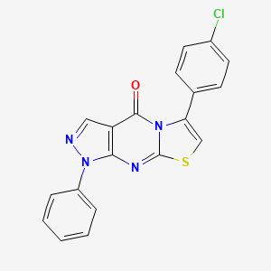 molecular formula C19H11ClN4OS B2823529 6-(4-氯苯基)-1-苯基嘧唑并[3,4-d][1,3]噻唑并[3,2-a]嘧啶-4(1H)-酮 CAS No. 478247-53-9