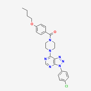 molecular formula C25H26ClN7O2 B2823533 (4-丁氧基苯基)(4-(3-(4-氯苯基)-3H-[1,2,3]三唑并[4,5-d]嘧啶-7-基)哌嗪-1-基)甲酮 CAS No. 920369-52-4