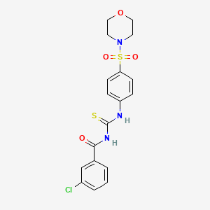 molecular formula C18H18ClN3O4S2 B2823543 3-氯-N-((4-(吗啉磺酰基)苯基)羰基硫酰)苯甲酰胺 CAS No. 665006-74-6
