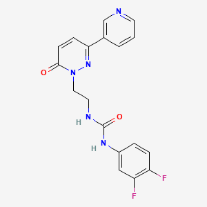 molecular formula C18H15F2N5O2 B2823546 1-(3,4-二氟苯基)-3-(2-(6-氧代-3-(吡啶-3-基)吡啶并[1,6H]-1-基)乙基)脲 CAS No. 1105246-11-4