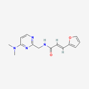 molecular formula C14H16N4O2 B2823550 (E)-N-((4-(二甲胺基)嘧啶-2-基)甲基)-3-(呋喃-2-基)丙烯酰胺 CAS No. 1798397-64-4