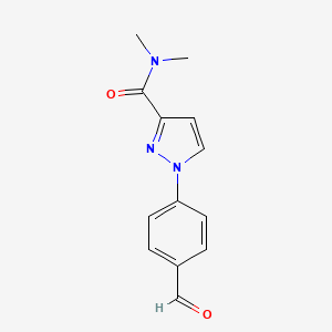 molecular formula C13H13N3O2 B2823554 1-(4-Formylphenyl)-N,N-dimethyl-1H-pyrazole-3-carboxamide CAS No. 1379223-36-5