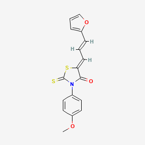 molecular formula C17H13NO3S2 B2823558 (Z)-5-((E)-3-(furan-2-yl)allylidene)-3-(4-methoxyphenyl)-2-thioxothiazolidin-4-one CAS No. 861649-89-0
