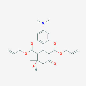 molecular formula C23H29NO6 B282356 Diallyl 2-[4-(dimethylamino)phenyl]-4-hydroxy-4-methyl-6-oxocyclohexane-1,3-dicarboxylate 