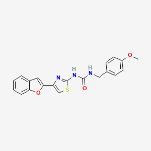 molecular formula C20H17N3O3S B2823562 1-(4-(Benzofuran-2-yl)thiazol-2-yl)-3-(4-methoxybenzyl)urea CAS No. 1207017-85-3