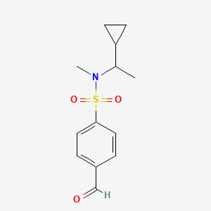 molecular formula C13H17NO3S B2823575 N-(1-Cyclopropylethyl)-4-formyl-N-methylbenzenesulfonamide CAS No. 2249213-19-0