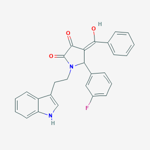 molecular formula C27H21FN2O3 B282358 5-(3-fluorophenyl)-3-hydroxy-1-[2-(1H-indol-3-yl)ethyl]-4-(phenylcarbonyl)-1,5-dihydro-2H-pyrrol-2-one 