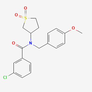 molecular formula C19H20ClNO4S B2823580 3-氯-N-(1,1-二氧代四氢噻吩-3-基)-N-(4-甲氧基苯基)苯甲酰胺 CAS No. 620556-63-0