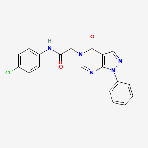 N-(4-chlorophenyl)-2-{4-oxo-1-phenyl-1H,4H,5H-pyrazolo[3,4-d]pyrimidin-5-yl}acetamide