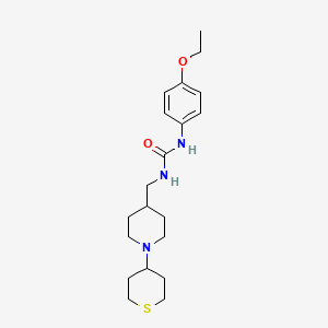 molecular formula C20H31N3O2S B2823590 1-(4-ethoxyphenyl)-3-((1-(tetrahydro-2H-thiopyran-4-yl)piperidin-4-yl)methyl)urea CAS No. 2034383-90-7