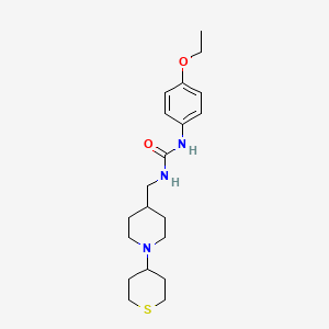 molecular formula C20H31N3O2S B2823590 1-(4-乙氧基苯基)-3-((1-(四氢-2H-硫杂环戊-4-基)哌啶-4-基甲基)脲 CAS No. 2034383-90-7