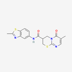 molecular formula C17H16N4O2S2 B2823593 7-甲基-N-(2-甲基苯并[d]噻唑-5-基)-6-氧代-2,3,4,6-四氢嘧啶并[2,1-b][1,3]噻嗪-3-甲酰胺 CAS No. 1421492-45-6
