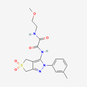 N-(2-methoxyethyl)-N'-[2-(3-methylphenyl)-5,5-dioxo-2H,4H,6H-5lambda6-thieno[3,4-c]pyrazol-3-yl]ethanediamide