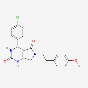 molecular formula C21H20ClN3O3 B2823602 4-(4-chlorophenyl)-6-(4-methoxyphenethyl)-3,4,6,7-tetrahydro-1H-pyrrolo[3,4-d]pyrimidine-2,5-dione CAS No. 940745-83-5