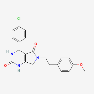 molecular formula C21H20ClN3O3 B2823602 4-(4-氯苯基)-6-(4-甲氧基苯乙基)-3,4,6,7-四氢-1H-吡咯并[3,4-d]嘧啶-2,5-二酮 CAS No. 940745-83-5