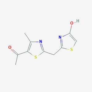 molecular formula C10H10N2O2S2 B2823603 1-{2-[(4-羟基-1,3-噻唑-2-基)甲基]-4-甲基-1,3-噻唑-5-基}-1-乙酮 CAS No. 860651-54-3