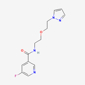 molecular formula C13H15FN4O2 B2823614 5-fluoro-N-{2-[2-(1H-pyrazol-1-yl)ethoxy]ethyl}pyridine-3-carboxamide CAS No. 2097895-95-7