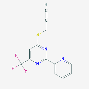 molecular formula C13H8F3N3S B2823615 4-(2-丙炔基硫基)-2-(2-吡啶基)-6-(三氟甲基)嘧啶 CAS No. 338418-25-0