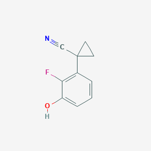 molecular formula C10H8FNO B2823618 1-(2-Fluoro-3-hydroxyphenyl)cyclopropane-1-carbonitrile CAS No. 1881320-49-5
