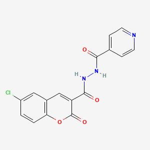 molecular formula C16H10ClN3O4 B2823623 N'-(6-氯-2-氧代-2H-香豆素-3-基)异烟肼酰吡啶甲酰肼 CAS No. 923677-92-3