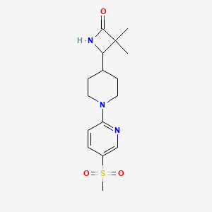 molecular formula C16H23N3O3S B2823628 4-[1-(5-Methanesulfonylpyridin-2-yl)piperidin-4-yl]-3,3-dimethylazetidin-2-one CAS No. 1954586-57-2