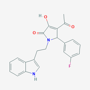 molecular formula C22H19FN2O3 B282363 4-acetyl-5-(3-fluorophenyl)-3-hydroxy-1-[2-(1H-indol-3-yl)ethyl]-1,5-dihydro-2H-pyrrol-2-one 