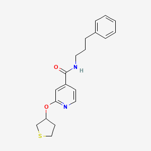 molecular formula C19H22N2O2S B2823634 N-(3-phenylpropyl)-2-((tetrahydrothiophen-3-yl)oxy)isonicotinamide CAS No. 2034239-15-9
