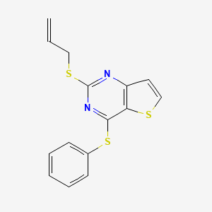 molecular formula C15H12N2S3 B2823637 2-(Allylsulfanyl)-4-(phenylsulfanyl)thieno[3,2-d]pyrimidine CAS No. 478067-58-2