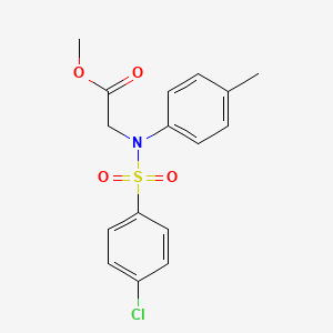 molecular formula C16H16ClNO4S B2823642 甲基N-[(4-氯苯基)磺酰]-N-(4-甲基苯基)甘氨酸 CAS No. 429650-59-9