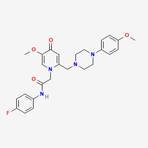 molecular formula C26H29FN4O4 B2823646 N-(4-fluorophenyl)-2-(5-methoxy-2-((4-(4-methoxyphenyl)piperazin-1-yl)methyl)-4-oxopyridin-1(4H)-yl)acetamide CAS No. 921496-88-0
