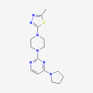 molecular formula C15H21N7S B2823647 2-Methyl-5-[4-(4-pyrrolidin-1-ylpyrimidin-2-yl)piperazin-1-yl]-1,3,4-thiadiazole CAS No. 2415561-84-9