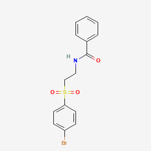 molecular formula C15H14BrNO3S B2823648 N-{2-[(4-溴苯基)磺酰]乙基}苯甲酰胺 CAS No. 338955-76-3
