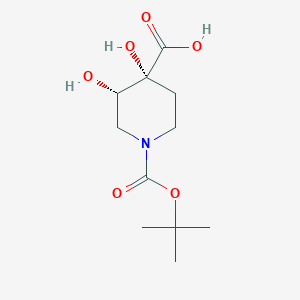 rac-(3R,4S)-1-[(tert-butoxy)carbonyl]-3,4-dihydroxypiperidine-4-carboxylicacid,trans