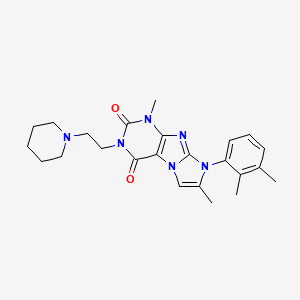molecular formula C24H30N6O2 B2823665 6-(2,3-Dimethylphenyl)-4,7-dimethyl-2-(2-piperidin-1-ylethyl)purino[7,8-a]imidazole-1,3-dione CAS No. 878726-89-7